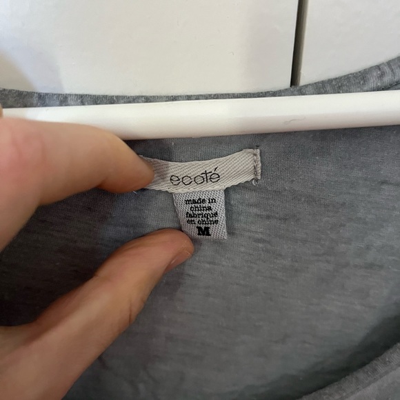 Gray T-Shirt with Lace Accent - Picture 3 of 4